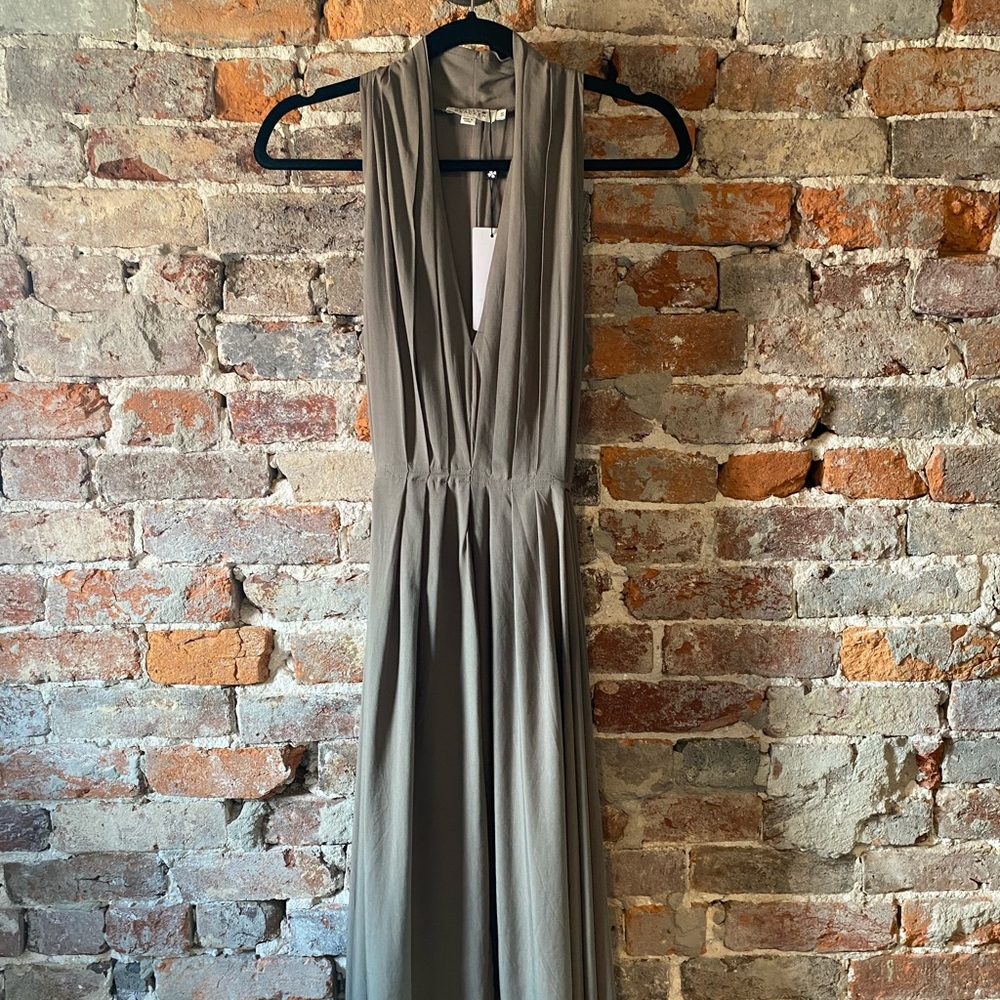 Khaki Back Tie Dress